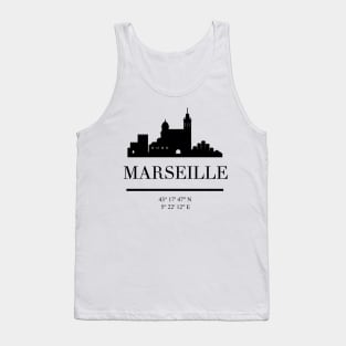 MARSEILLE FRANCE BLACK SILHOUETTE SKYLINE ART Tank Top